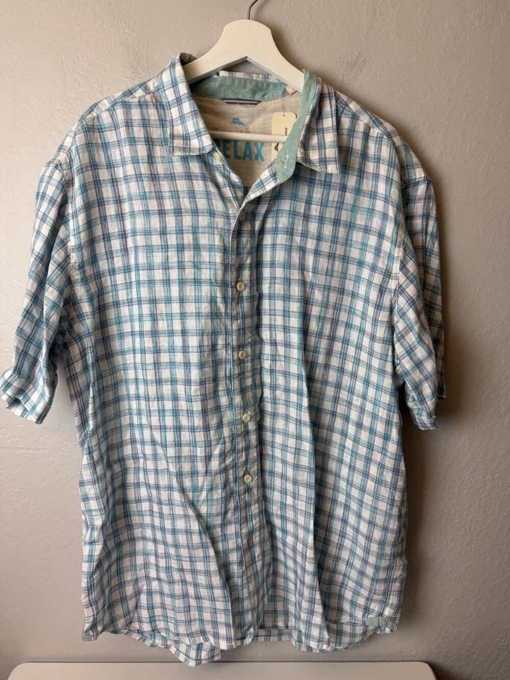 NWT Tommy Bahama South Coast Breezer Short Sleeve Shirt 100% Linen Size XL